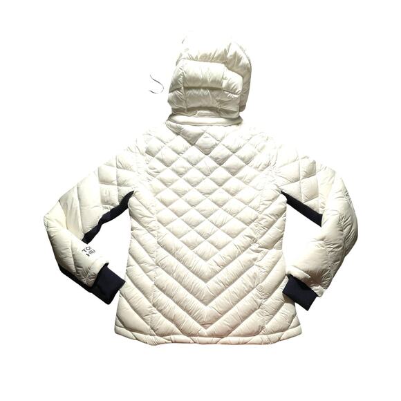 Tommy Hilfiger Women’s Puffer Jacket - S - White Quilted Hooded Logo Zipper -EUC - Picture 2 of 9